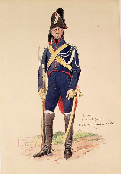 Elite soldier of the Imperial Guard during the Cent-Jours by E. Fort